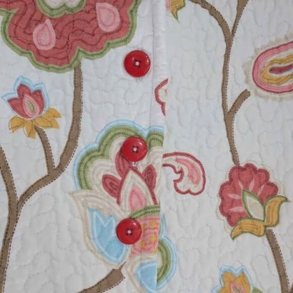 Handmade Floral Vintage Quilt Coat Jacket Upcycled One of a Kind - Picture 2 of 9